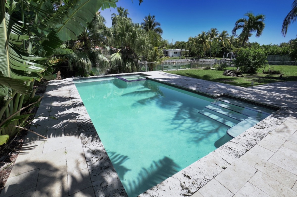 1395 Daytonia Road, Biscayne Point, Miami Beach — pool and garden of the house we sold