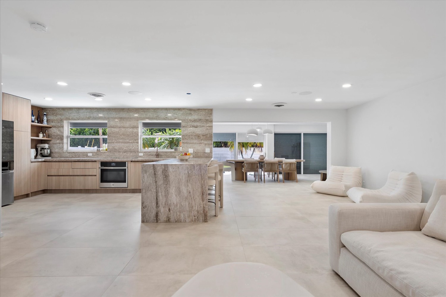 417 N Highland Drive, Hollywood Hills — the open kitchen and living space of the house we sold