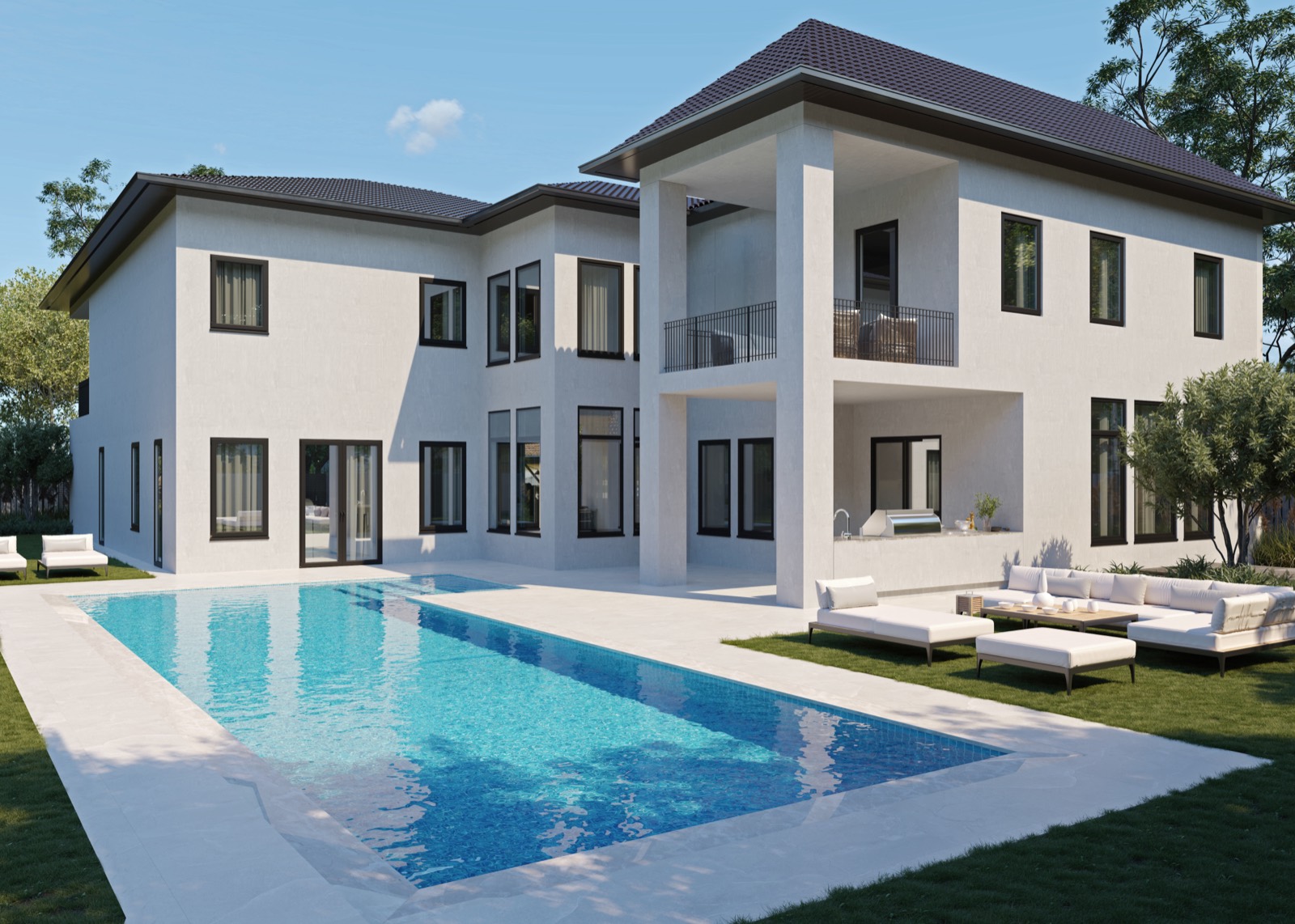 5767 W Ashwood Circle, The Preserve at Emerald Hills, Hollywood FL — rear elevation and pool of the house we sold
